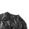 Sisterlinda Faux Leather Single Button Crop Jacket Women Autumn Trend Cross Neck Full Sleeve Wild Style Classic Streetwear Coat - MAGUSTA BEAUTY