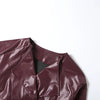 Sisterlinda Faux Leather Single Button Crop Jacket Women Autumn Trend Cross Neck Full Sleeve Wild Style Classic Streetwear Coat - MAGUSTA BEAUTY