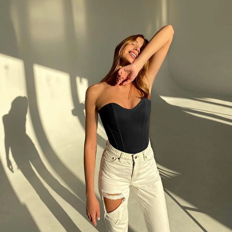 Sleeveless Off Shoulder Vest Women Fashion Sexy Tops Vest Female Solid Color Summer Backless Tops For Ladies Outwear - MAGUSTA BEAUTY