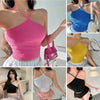 Slim Fitting Cami Crop Top Sexy Aesthetic Short Halter Tops Dopamine Tube Top - MAGUSTA BEAUTY
