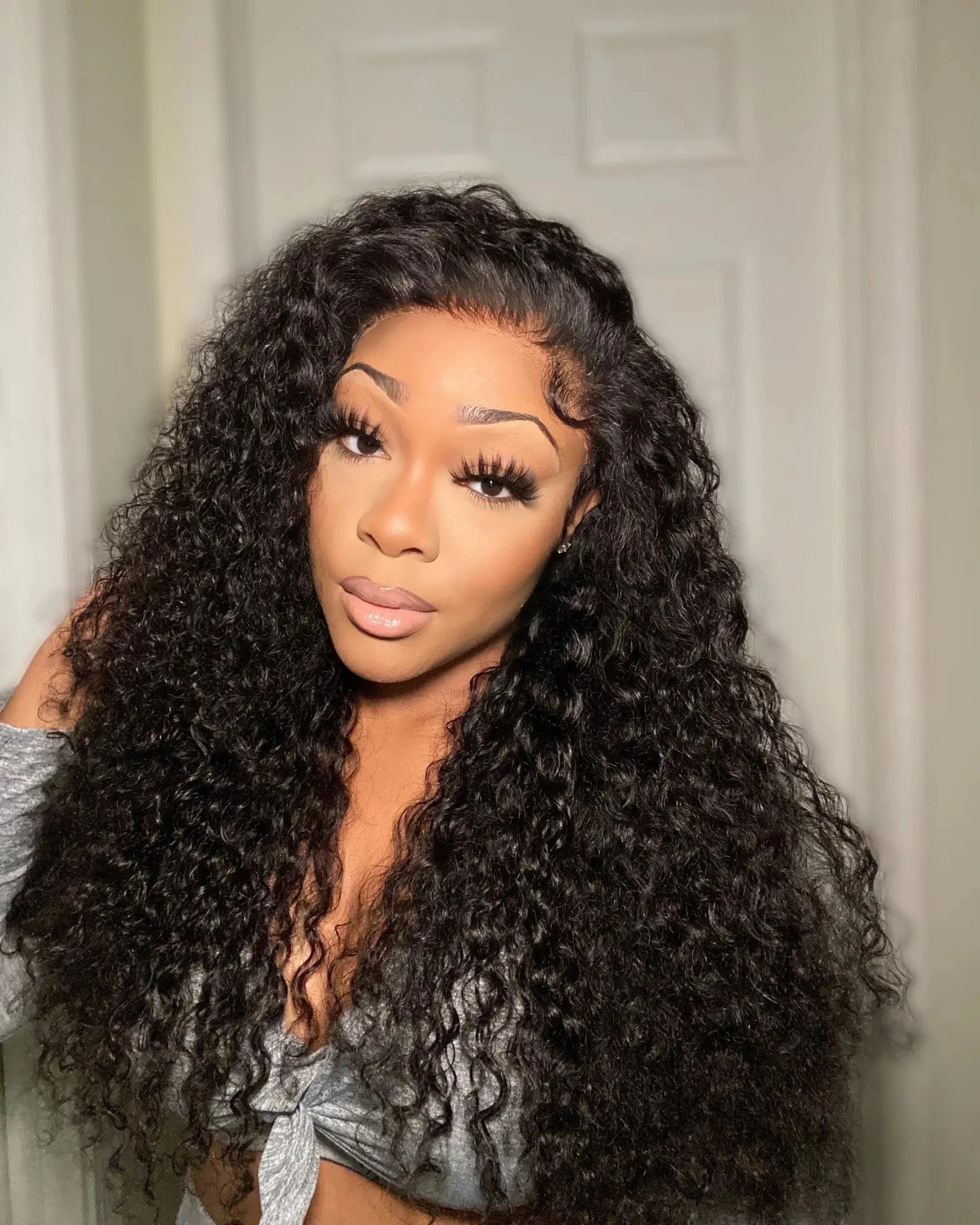 Snwprin 360 HD Full Lace Curly Human Hair Wigs Preplucked 13x6 Lace Frontal Wig Deep Wave Glueless Human Hair Ready To Wear 30In - MAGUSTA BEAUTY