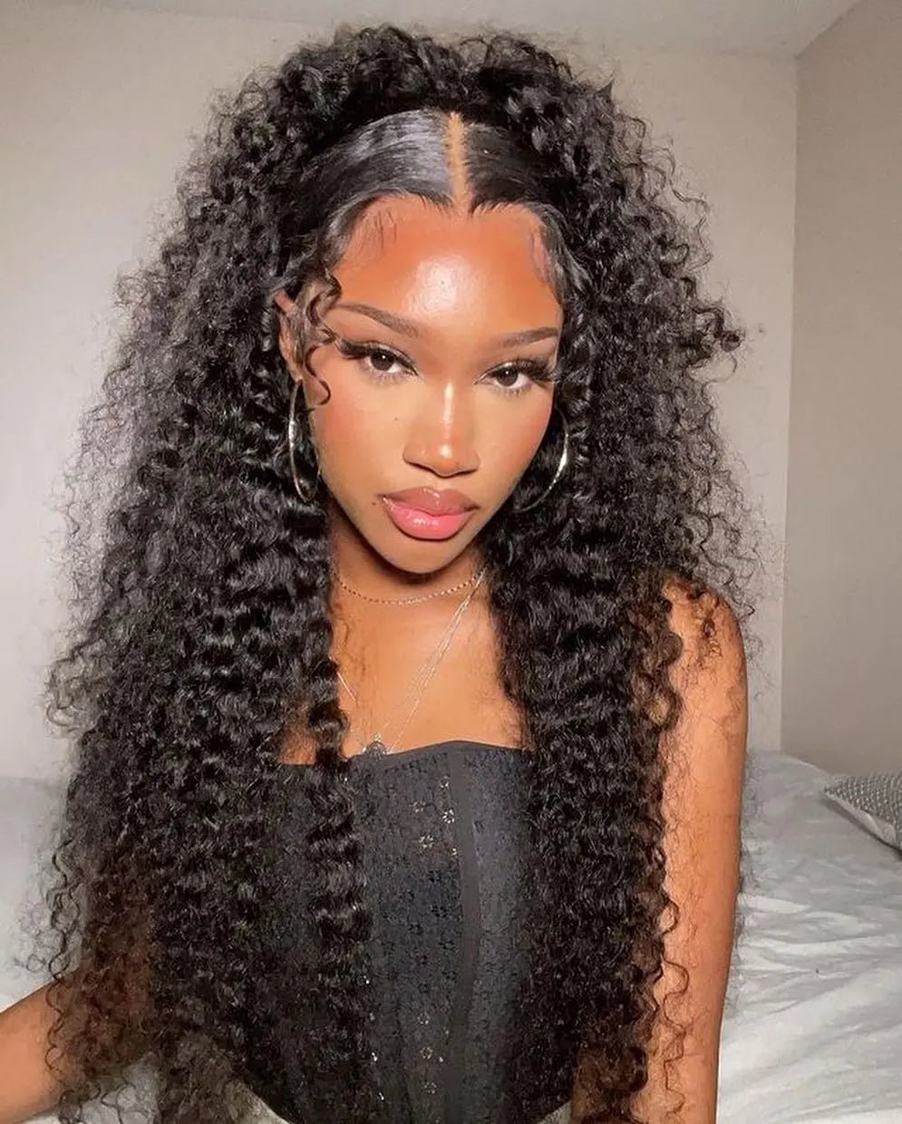 Snwprin 360 HD Full Lace Curly Human Hair Wigs Preplucked 13x6 Lace Frontal Wig Deep Wave Glueless Human Hair Ready To Wear 30In - MAGUSTA BEAUTY