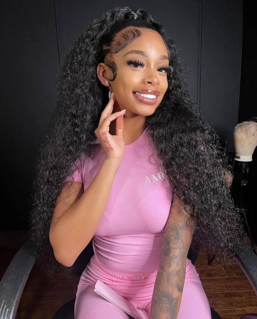 Snwprin 360 HD Full Lace Curly Human Hair Wigs Preplucked 13x6 Lace Frontal Wig Deep Wave Glueless Human Hair Ready To Wear 30In - MAGUSTA BEAUTY