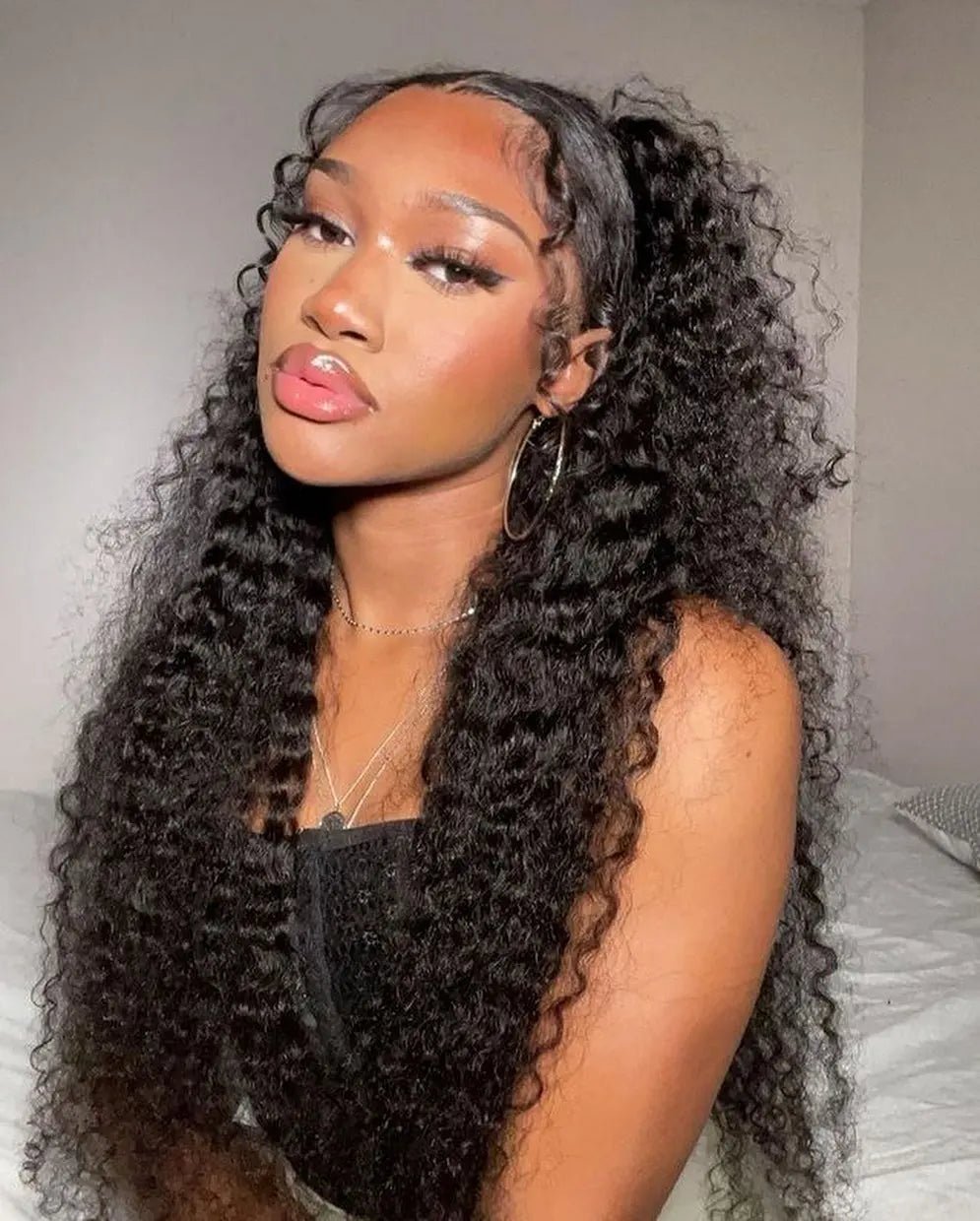 Snwprin 360 HD Full Lace Curly Human Hair Wigs Preplucked 13x6 Lace Frontal Wig Deep Wave Glueless Human Hair Ready To Wear 30In - MAGUSTA BEAUTY