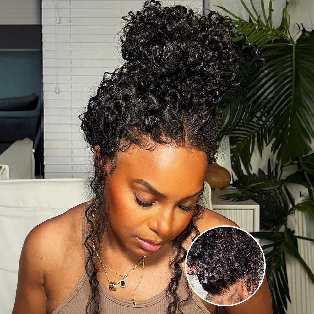 Snwprin 360 HD Full Lace Curly Human Hair Wigs Preplucked 13x6 Lace Frontal Wig Deep Wave Glueless Human Hair Ready To Wear 30In - MAGUSTA BEAUTY