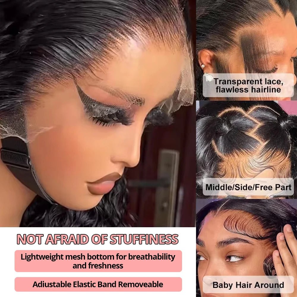 Snwprin 360 HD Full Lace Curly Human Hair Wigs Preplucked 13x6 Lace Frontal Wig Deep Wave Glueless Human Hair Ready To Wear 30In - MAGUSTA BEAUTY