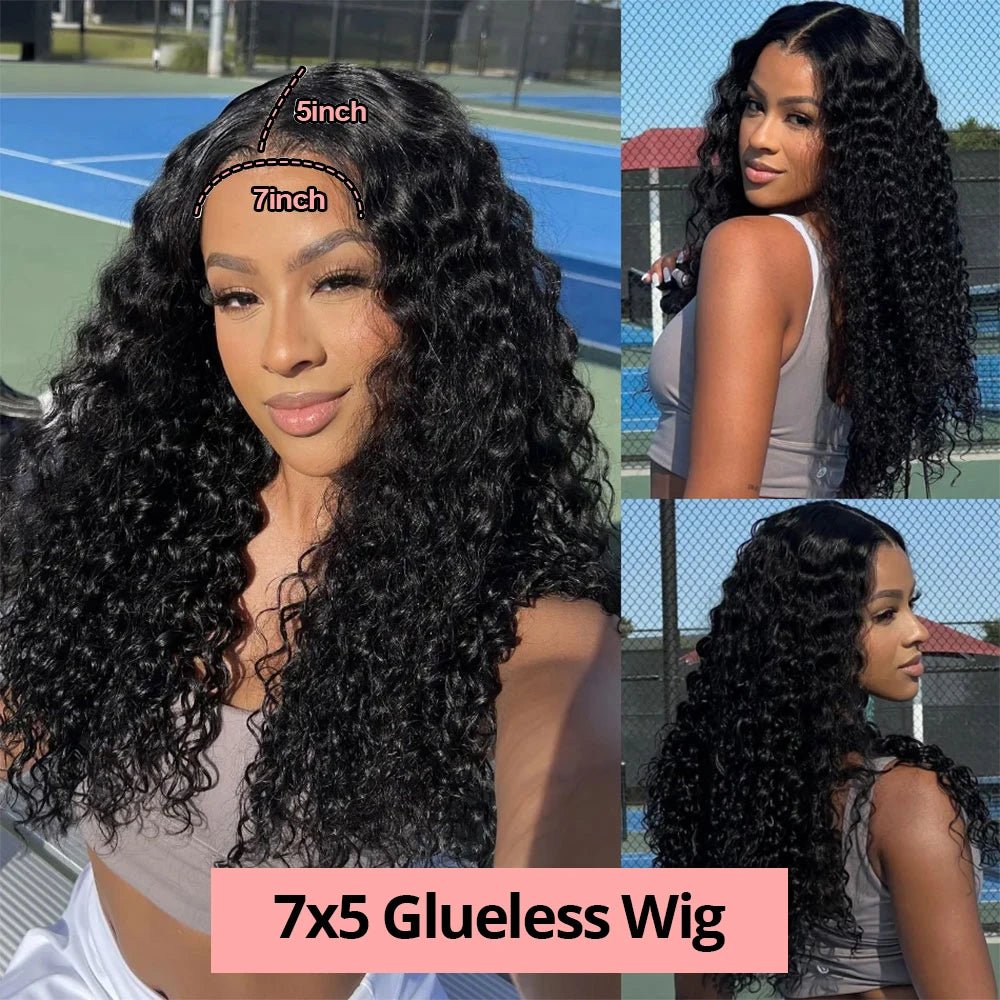 Snwprin 360 HD Full Lace Curly Human Hair Wigs Preplucked 13x6 Lace Frontal Wig Deep Wave Glueless Human Hair Ready To Wear 30In - MAGUSTA BEAUTY