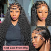 Snwprin 360 HD Full Lace Curly Human Hair Wigs Preplucked 13x6 Lace Frontal Wig Deep Wave Glueless Human Hair Ready To Wear 30In - MAGUSTA BEAUTY