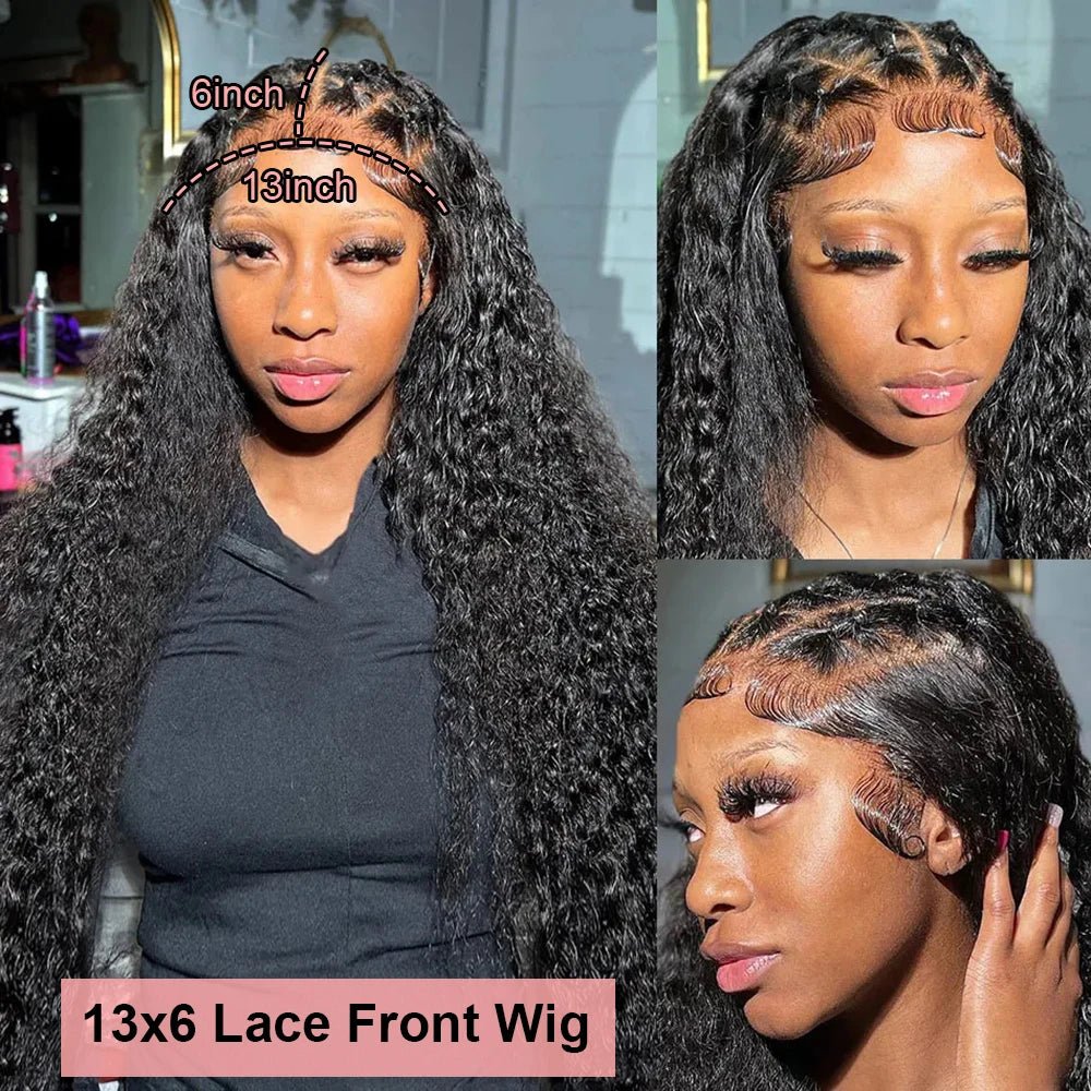 Snwprin 360 HD Full Lace Curly Human Hair Wigs Preplucked 13x6 Lace Frontal Wig Deep Wave Glueless Human Hair Ready To Wear 30In - MAGUSTA BEAUTY