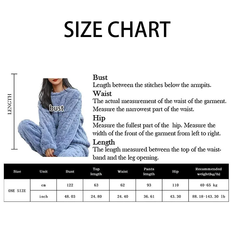 Soft Coral Velvet Jacquard Warm Pajama Set for Women Cozy Loungewear Outerwear for Winter Christmas Back to School Gift ﻿ - MAGUSTA BEAUTY