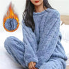 Soft Coral Velvet Jacquard Warm Pajama Set for Women Cozy Loungewear Outerwear for Winter Christmas Back to School Gift ﻿ - MAGUSTA BEAUTY