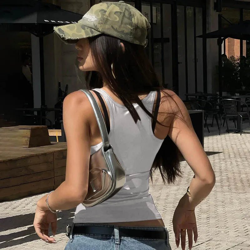 Solid Tank Top Women Edgy Clothes Y2k Accessories Sleeveless Ropa De Mujer Square Collar Camison Verano Korean Fashion Clothing - MAGUSTA BEAUTY