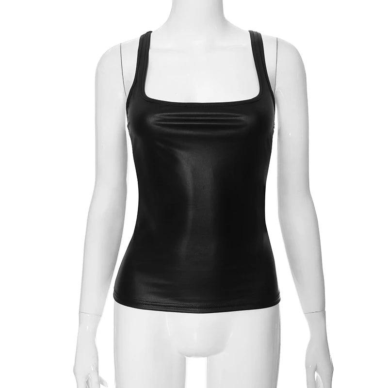 Solid Tank Top Women Edgy Clothes Y2k Accessories Sleeveless Ropa De Mujer Square Collar Camison Verano Korean Fashion Clothing - MAGUSTA BEAUTY