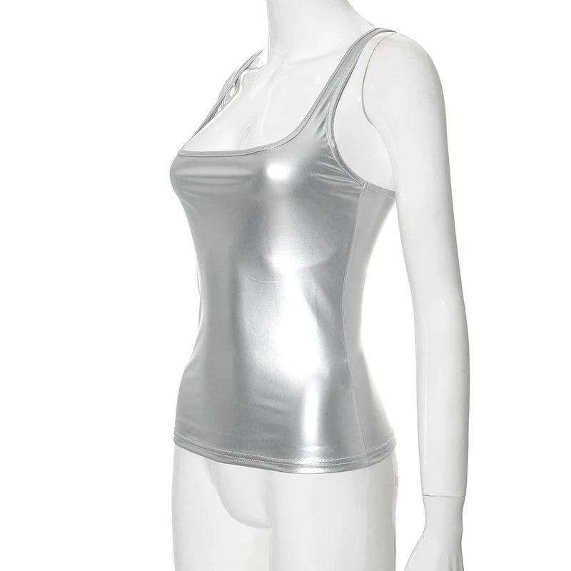 Solid Tank Top Women Edgy Clothes Y2k Accessories Sleeveless Ropa De Mujer Square Collar Camison Verano Korean Fashion Clothing - MAGUSTA BEAUTY