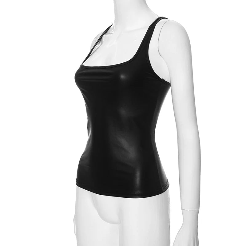 Solid Tank Top Women Edgy Clothes Y2k Accessories Sleeveless Ropa De Mujer Square Collar Camison Verano Korean Fashion Clothing - MAGUSTA BEAUTY