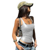 Solid Tank Top Women Edgy Clothes Y2k Accessories Sleeveless Ropa De Mujer Square Collar Camison Verano Korean Fashion Clothing - MAGUSTA BEAUTY