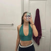 Solid White Backless Crop Halter Top Women Summer Y2K Club Grunge Clothes Deep V - neck Backless Sleeveless Tank Top Streetwear - MAGUSTA BEAUTY