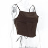 Spaghetti Strap Tank Top Sexy Backless Bandage Skinny Crop Tops 2023 Summer Elegant Lace Up Party Streetwear Women Camis - MAGUSTA BEAUTY