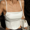 Spaghetti Strap Tank Top Sexy Backless Bandage Skinny Crop Tops 2023 Summer Elegant Lace Up Party Streetwear Women Camis - MAGUSTA BEAUTY