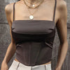 Spaghetti Strap Tank Top Sexy Backless Bandage Skinny Crop Tops 2023 Summer Elegant Lace Up Party Streetwear Women Camis - MAGUSTA BEAUTY