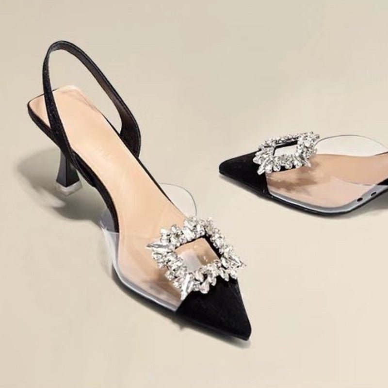 Spring and Autumn Fashion New Sexy Banquet Comfortable Crystal Transparent Solid Color Pointed Toe Women's High Heels - MAGUSTA BEAUTY