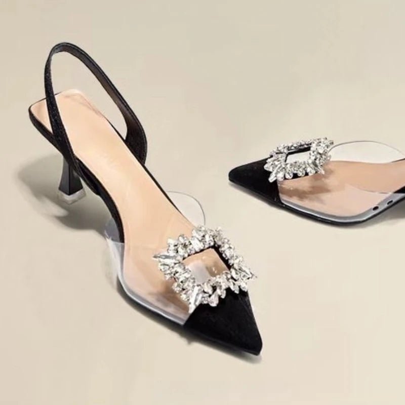 Spring and Autumn Fashion New Sexy Banquet Comfortable Crystal Transparent Solid Color Pointed Toe Women's High Heels - MAGUSTA BEAUTY