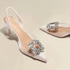 Spring and Autumn Fashion New Sexy Banquet Comfortable Crystal Transparent Solid Color Pointed Toe Women's High Heels - MAGUSTA BEAUTY