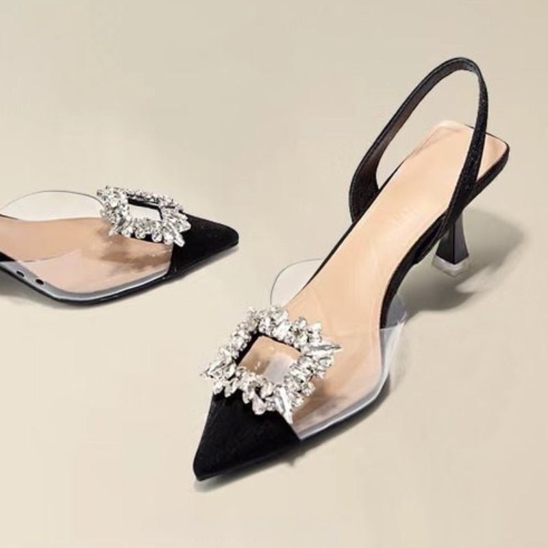 Spring and Autumn Fashion New Sexy Banquet Comfortable Crystal Transparent Solid Color Pointed Toe Women's High Heels - MAGUSTA BEAUTY