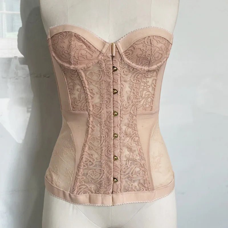Spring and summer Amazon cross - border sexy lace corset Spice girl sweet cool style one - word collar tube top shapewear women - MAGUSTA BEAUTY