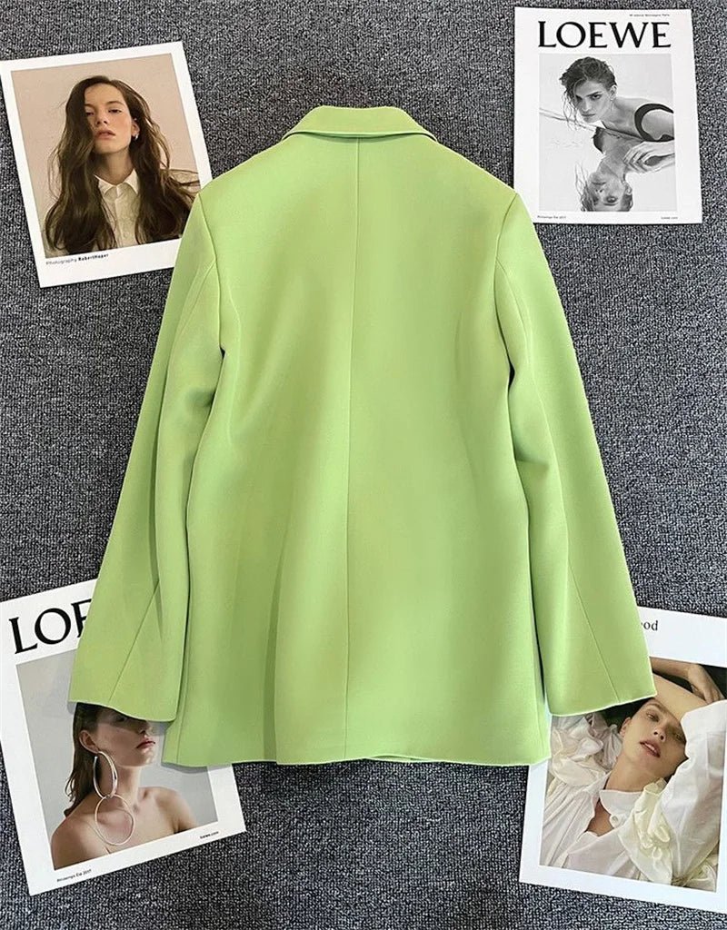 Spring Autumn High Quality Long Sleeve Female Blazer Double Button Jacket Ladies Business Work Wear Formal Coat Women Outerwea - MAGUSTA BEAUTY