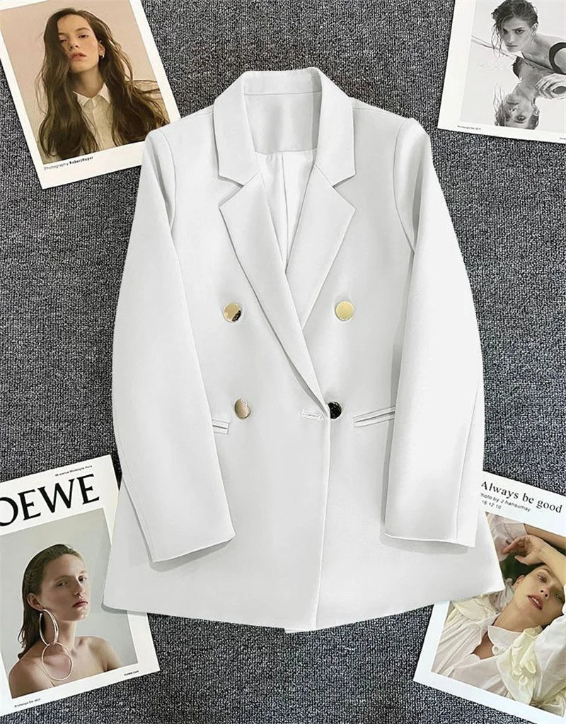 Spring Autumn High Quality Long Sleeve Female Blazer Double Button Jacket Ladies Business Work Wear Formal Coat Women Outerwea - MAGUSTA BEAUTY