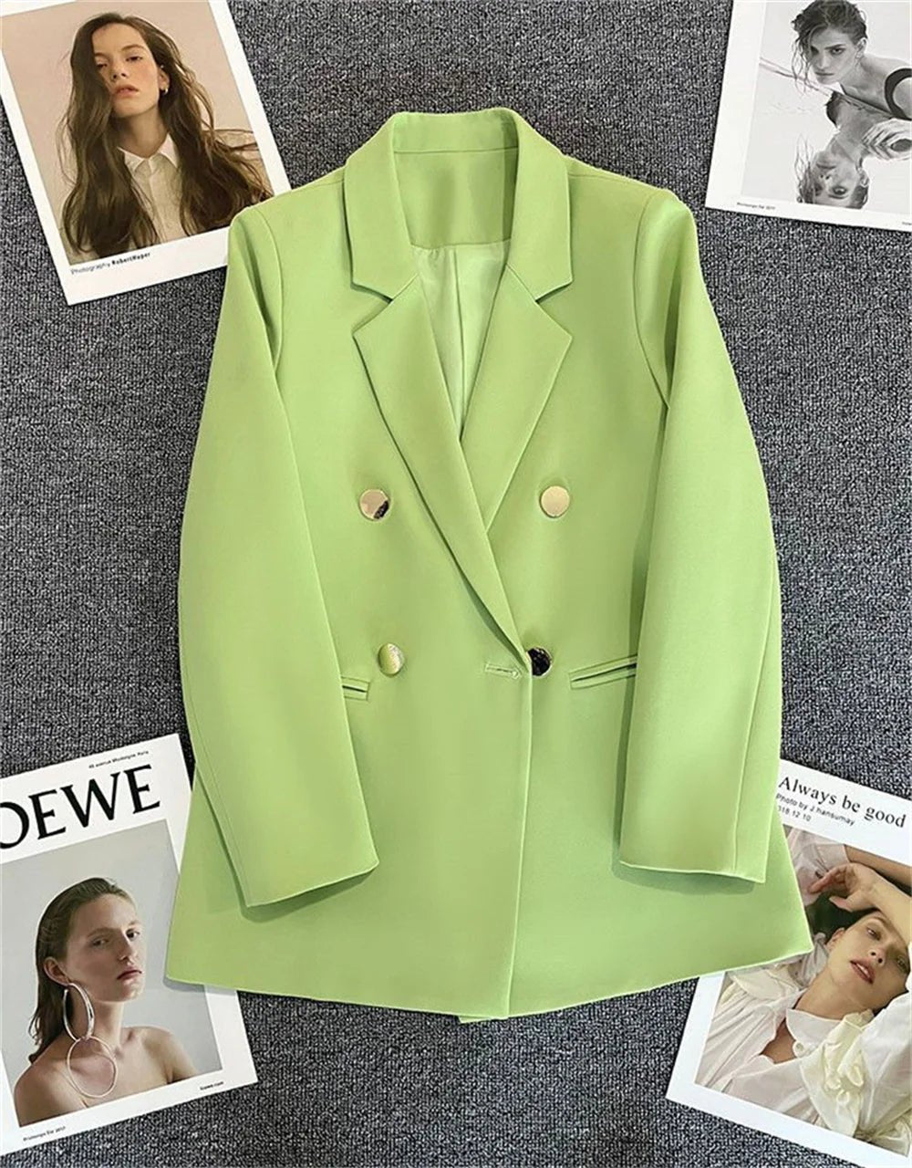 Spring Autumn High Quality Long Sleeve Female Blazer Double Button Jacket Ladies Business Work Wear Formal Coat Women Outerwea - MAGUSTA BEAUTY