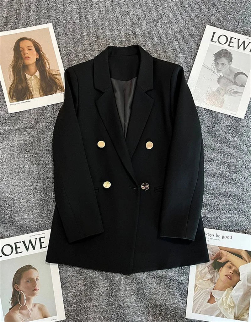 Spring Autumn High Quality Long Sleeve Female Blazer Double Button Jacket Ladies Business Work Wear Formal Coat Women Outerwea - MAGUSTA BEAUTY