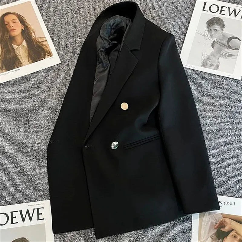 Spring Autumn High Quality Long Sleeve Female Blazer Double Button Jacket Ladies Business Work Wear Formal Coat Women Outerwea - MAGUSTA BEAUTY