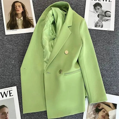 Spring Autumn High Quality Long Sleeve Female Blazer Double Button Jacket Ladies Business Work Wear Formal Coat Women Outerwea - MAGUSTA BEAUTY