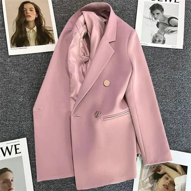 Spring Autumn High Quality Long Sleeve Female Blazer Double Button Jacket Ladies Business Work Wear Formal Coat Women Outerwea - MAGUSTA BEAUTY