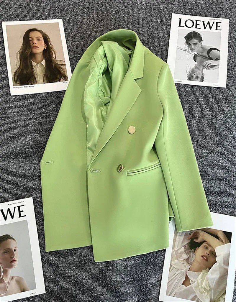 Spring Autumn High Quality Long Sleeve Female Blazer Double Button Jacket Ladies Business Work Wear Formal Coat Women Outerwea - MAGUSTA BEAUTY
