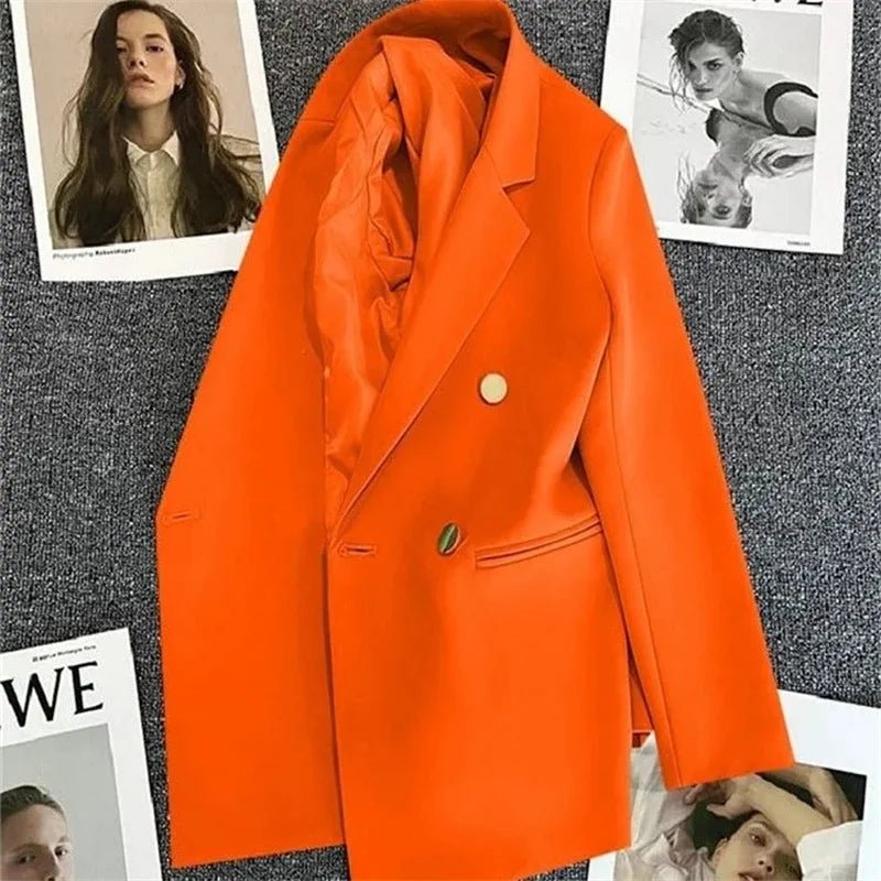Spring Autumn High Quality Long Sleeve Female Blazer Double Button Jacket Ladies Business Work Wear Formal Coat Women Outerwea - MAGUSTA BEAUTY