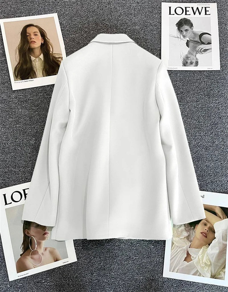 Spring Autumn High Quality Long Sleeve Female Blazer Double Button Jacket Ladies Business Work Wear Formal Coat Women Outerwea - MAGUSTA BEAUTY
