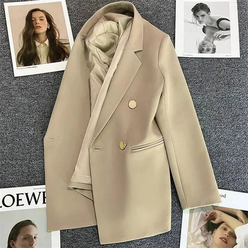 Spring Autumn High Quality Long Sleeve Female Blazer Double Button Jacket Ladies Business Work Wear Formal Coat Women Outerwea - MAGUSTA BEAUTY