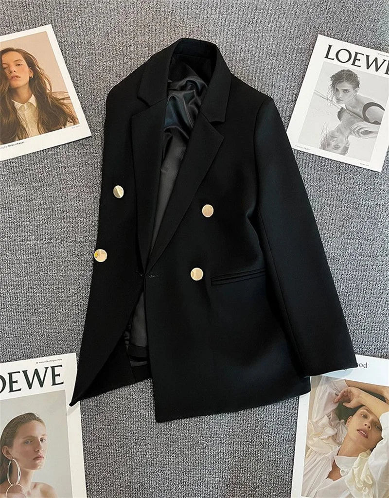 Spring Autumn High Quality Long Sleeve Female Blazer Double Button Jacket Ladies Business Work Wear Formal Coat Women Outerwea - MAGUSTA BEAUTY