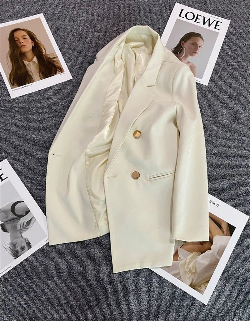 Spring Autumn High Quality Long Sleeve Female Blazer Double Button Jacket Ladies Business Work Wear Formal Coat Women Outerwea - MAGUSTA BEAUTY