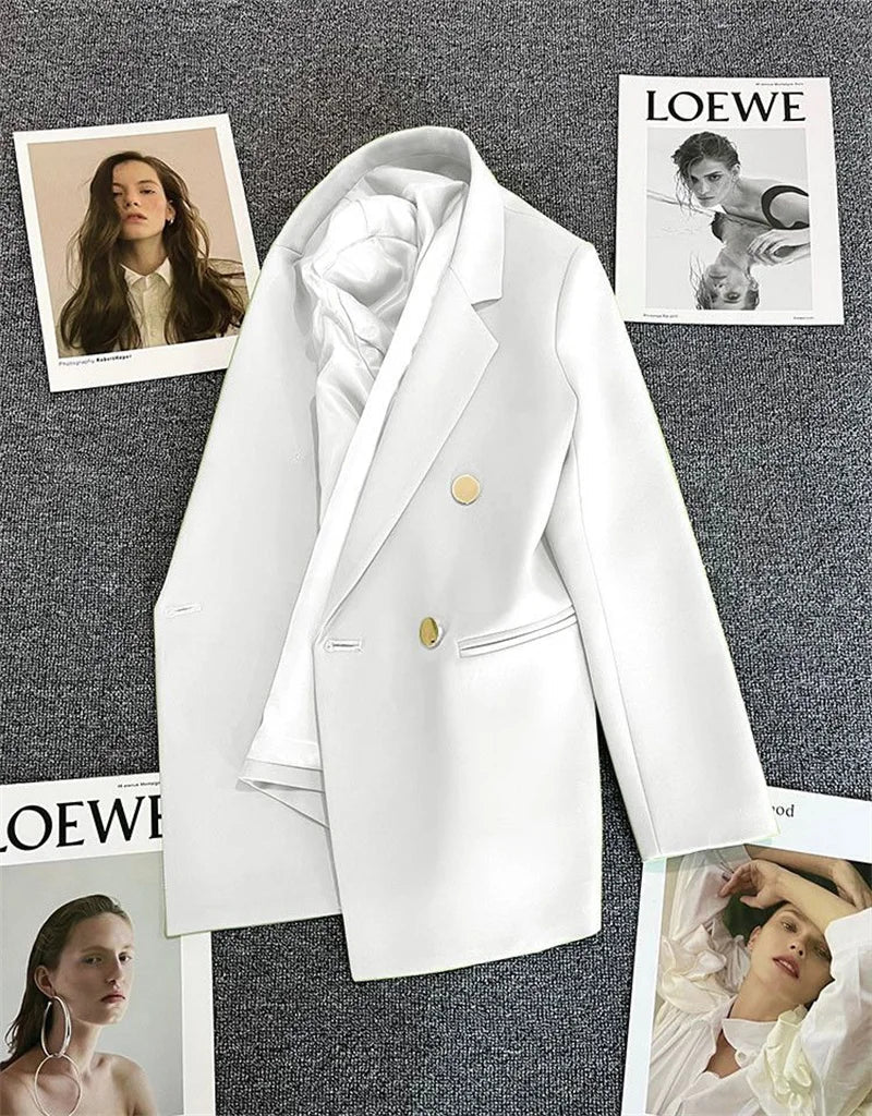 Spring Autumn High Quality Long Sleeve Female Blazer Double Button Jacket Ladies Business Work Wear Formal Coat Women Outerwea - MAGUSTA BEAUTY