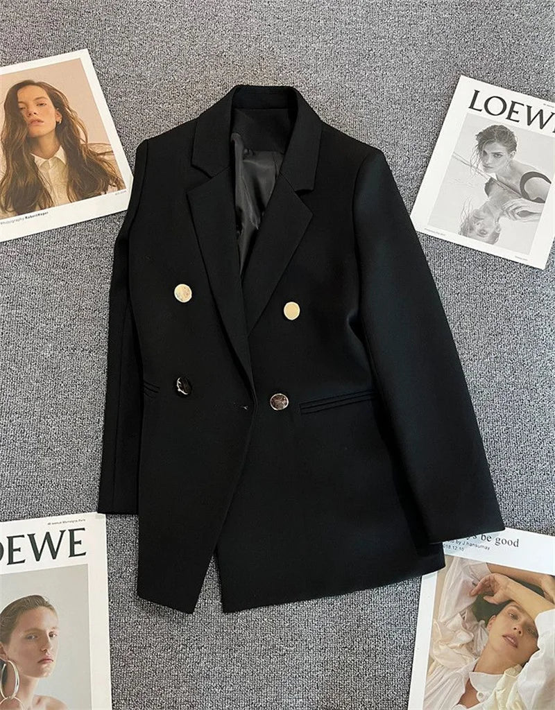 Spring Autumn High Quality Long Sleeve Female Blazer Double Button Jacket Ladies Business Work Wear Formal Coat Women Outerwea - MAGUSTA BEAUTY