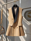 Spring Summer Jacket Vest Color Block Coffee Sleeveless Blazers Waistcoat Retro Female Outerwear All - match Fashion Office Lady - MAGUSTA BEAUTY