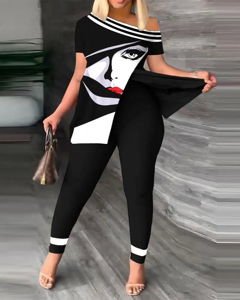 Spring Summer Printing Fashion New Suit 2 - piece set Women - MAGUSTA BEAUTY