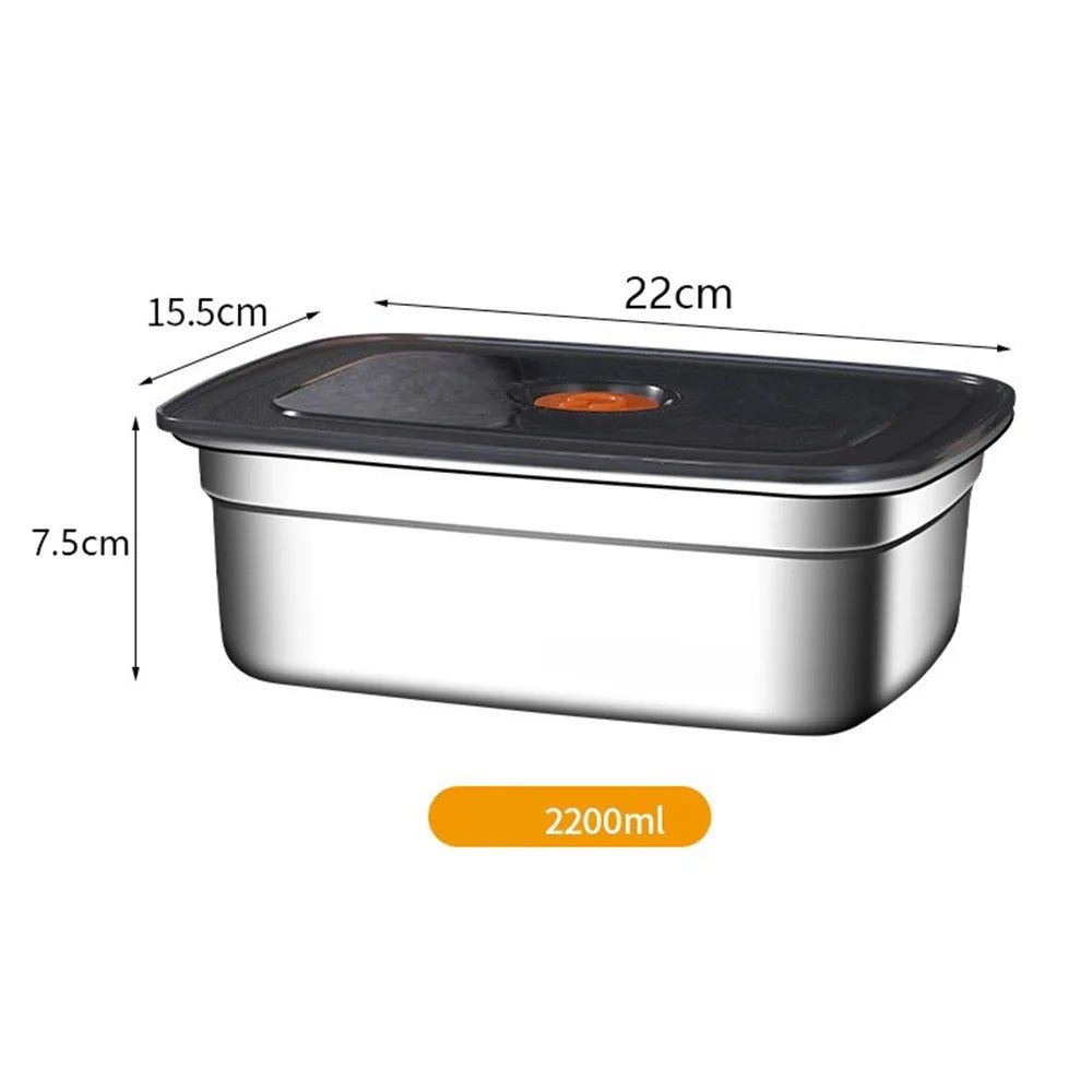 Stainless Steel Camping Lunch Box Sealed Leak-proof Bento Box Microwave Suitable Large Capacity Refrigerator Freezer Storage Box - MAGUSTA BEAUTY