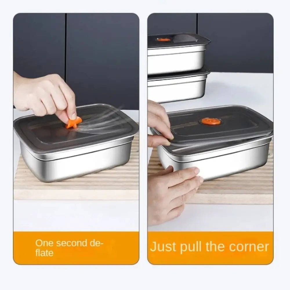 Stainless Steel Camping Lunch Box Sealed Leak-proof Bento Box Microwave Suitable Large Capacity Refrigerator Freezer Storage Box - MAGUSTA BEAUTY