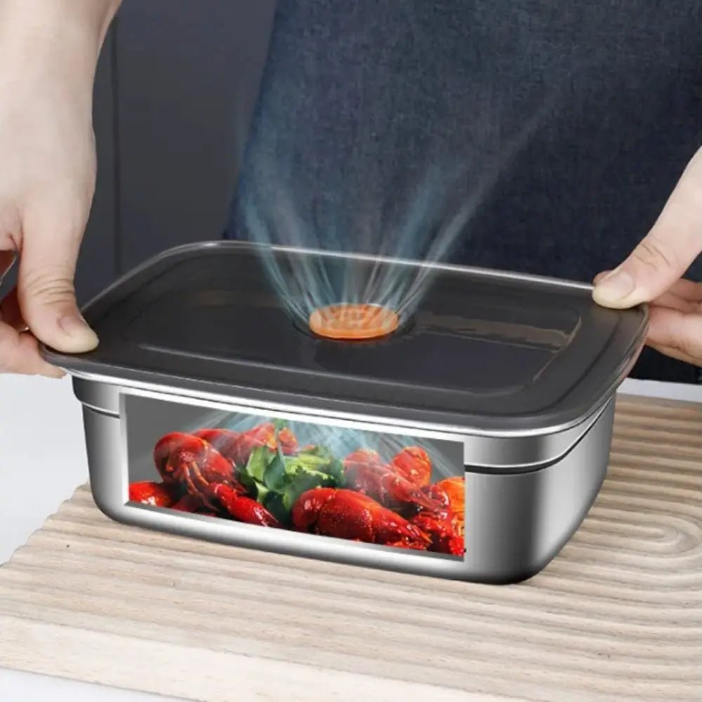 Stainless Steel Camping Lunch Box Sealed Leak-proof Bento Box Microwave Suitable Large Capacity Refrigerator Freezer Storage Box - MAGUSTA BEAUTY