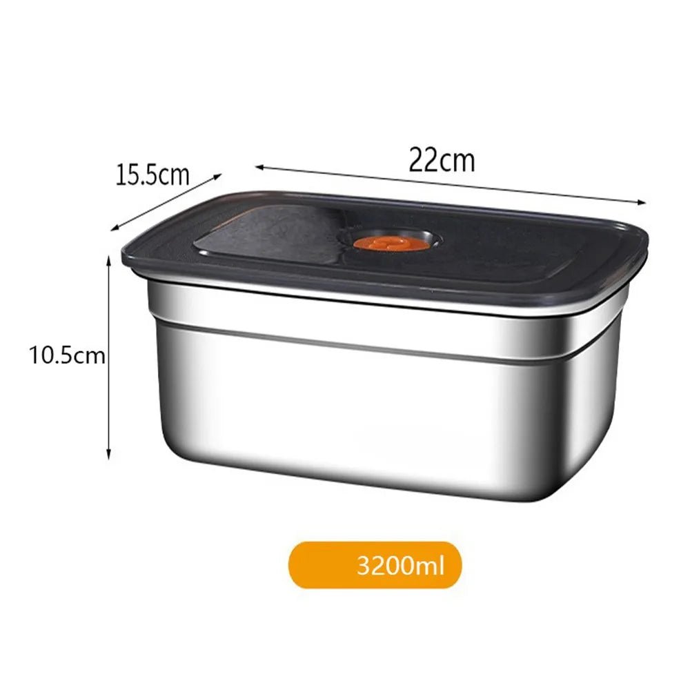 Stainless Steel Camping Lunch Box Sealed Leak-proof Bento Box Microwave Suitable Large Capacity Refrigerator Freezer Storage Box - MAGUSTA BEAUTY
